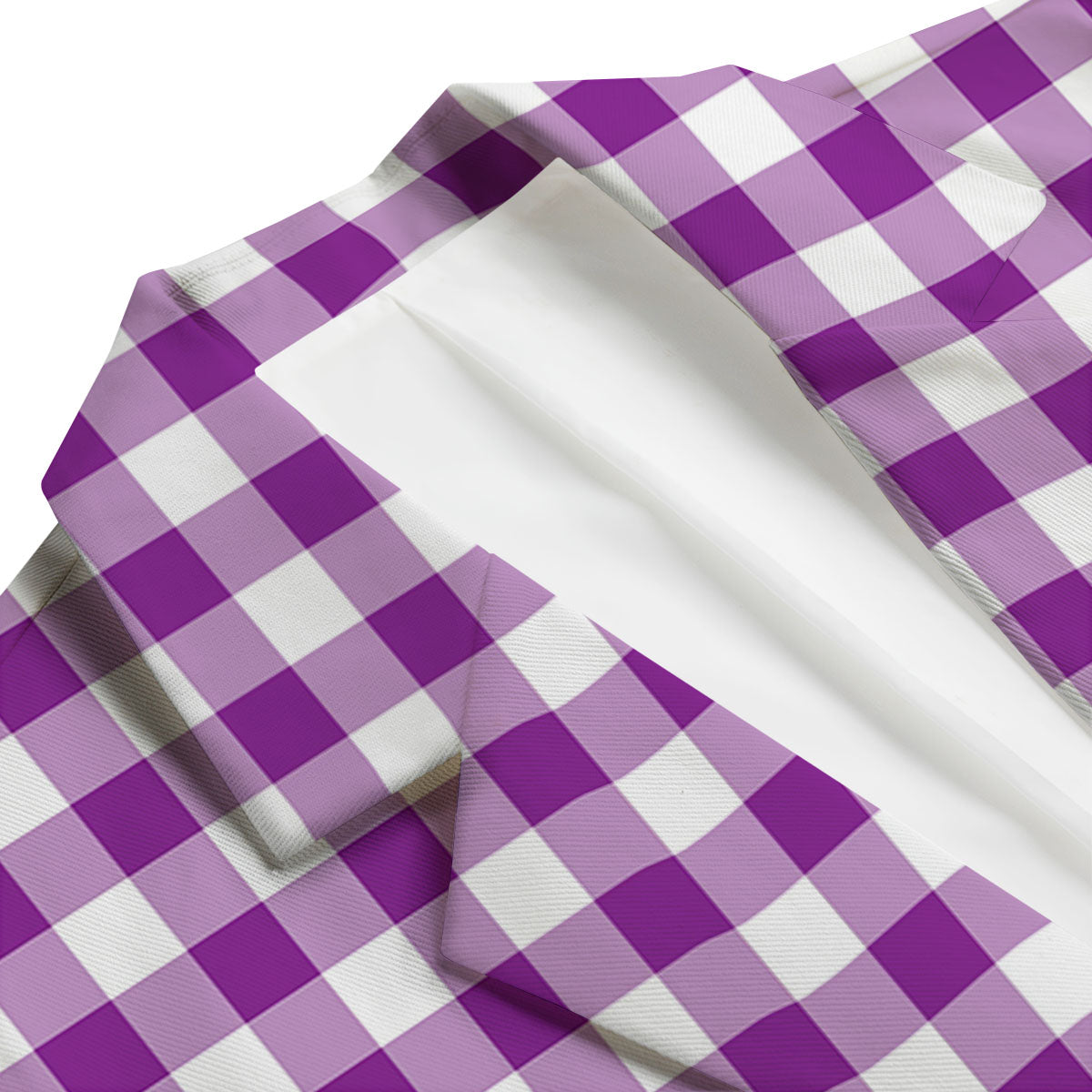 Checkered White And Purple Print Pattern Men's Blazer-grizzshop