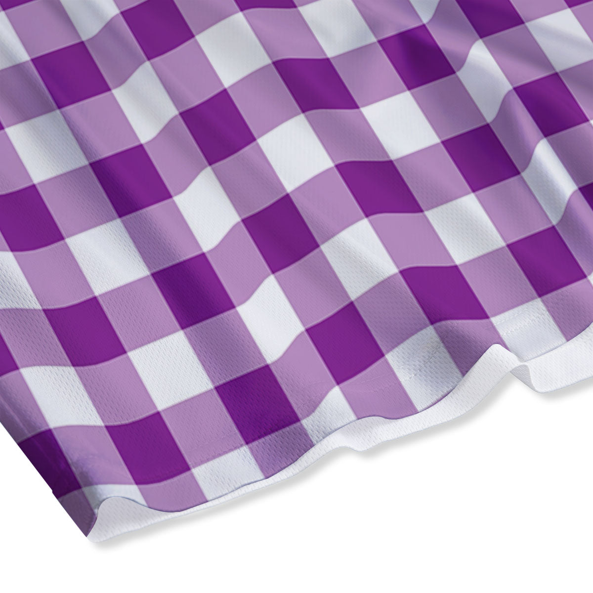 Checkered White And Purple Print Pattern Mesh Shorts