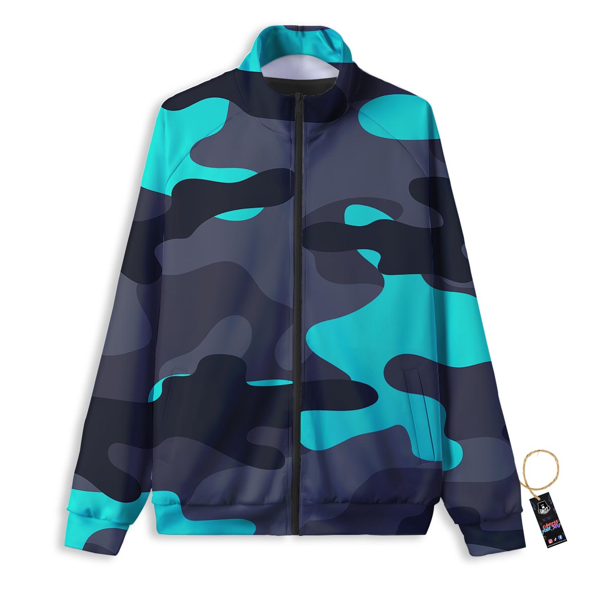 Checkered White And Purple Print Pattern Track Jacket-grizzshop