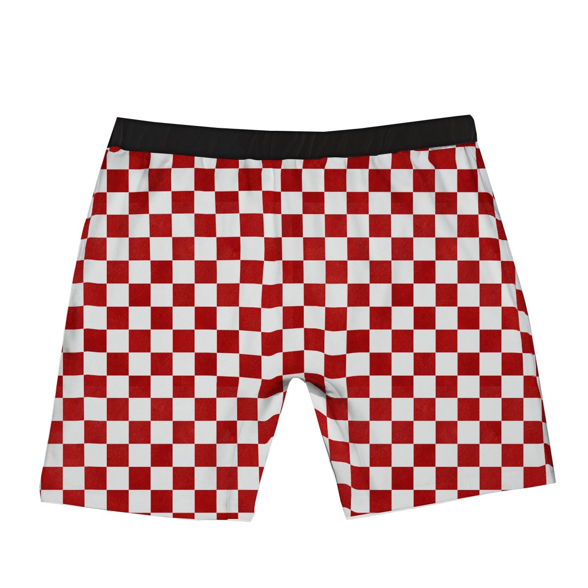 Checkered White And Red Print Pattern Boxer Briefs-grizzshop