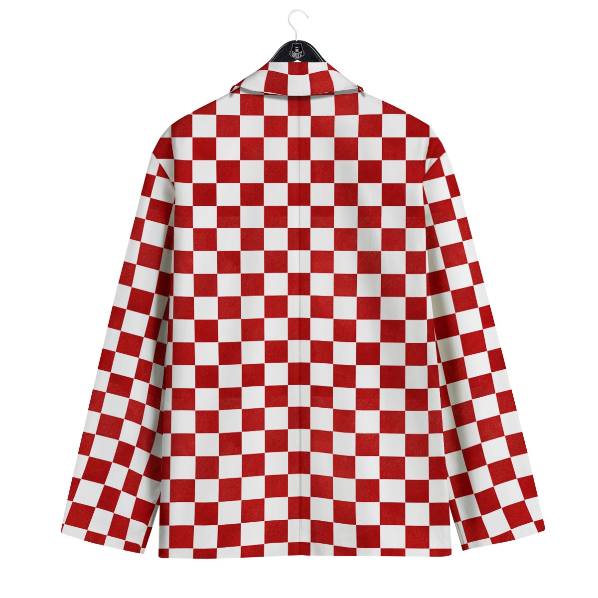 Checkered White And Red Print Pattern Men's Sport Coat-grizzshop