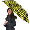 Checkered Yellow And Black Print Pattern Umbrella-grizzshop