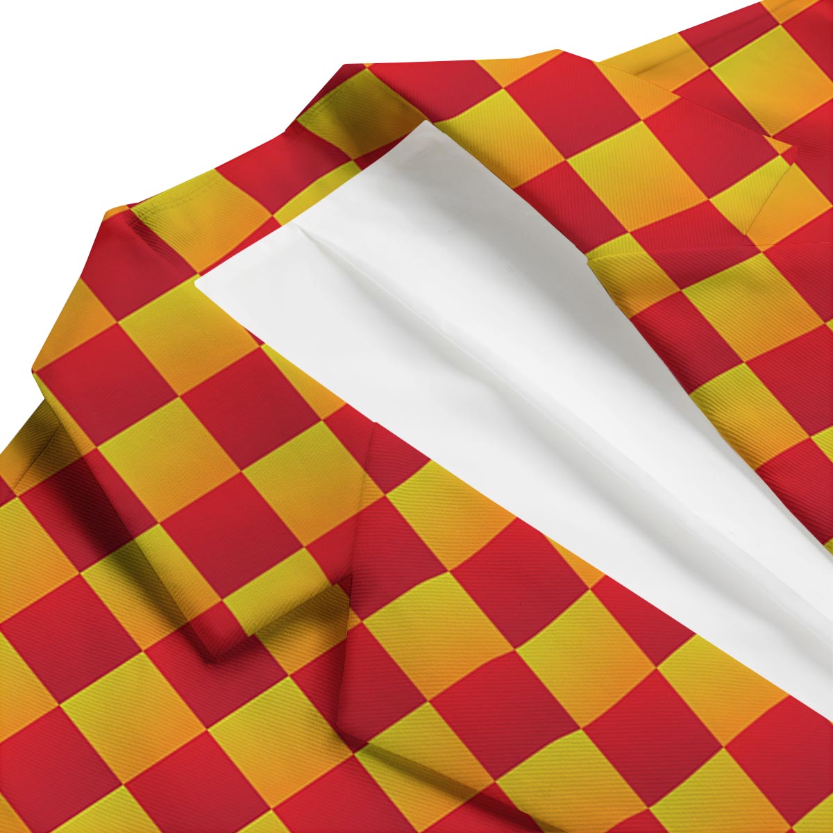 Checkered Yellow And Red Print Pattern Men's Blazer-grizzshop