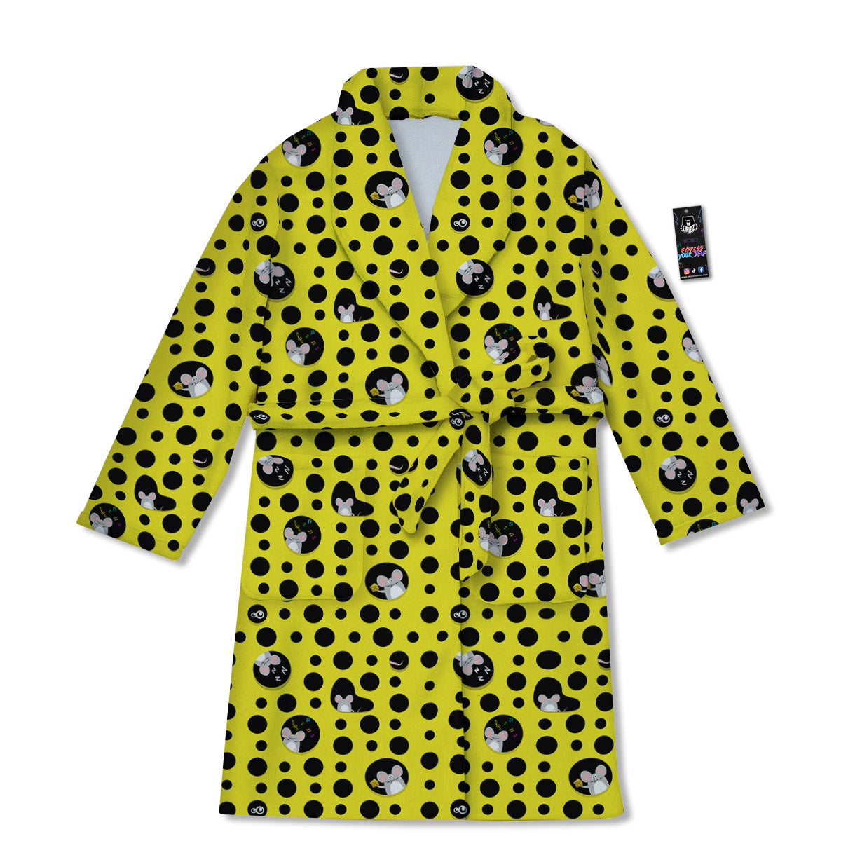 Cheese Cartoon Print Pattern Bathrobe-grizzshop