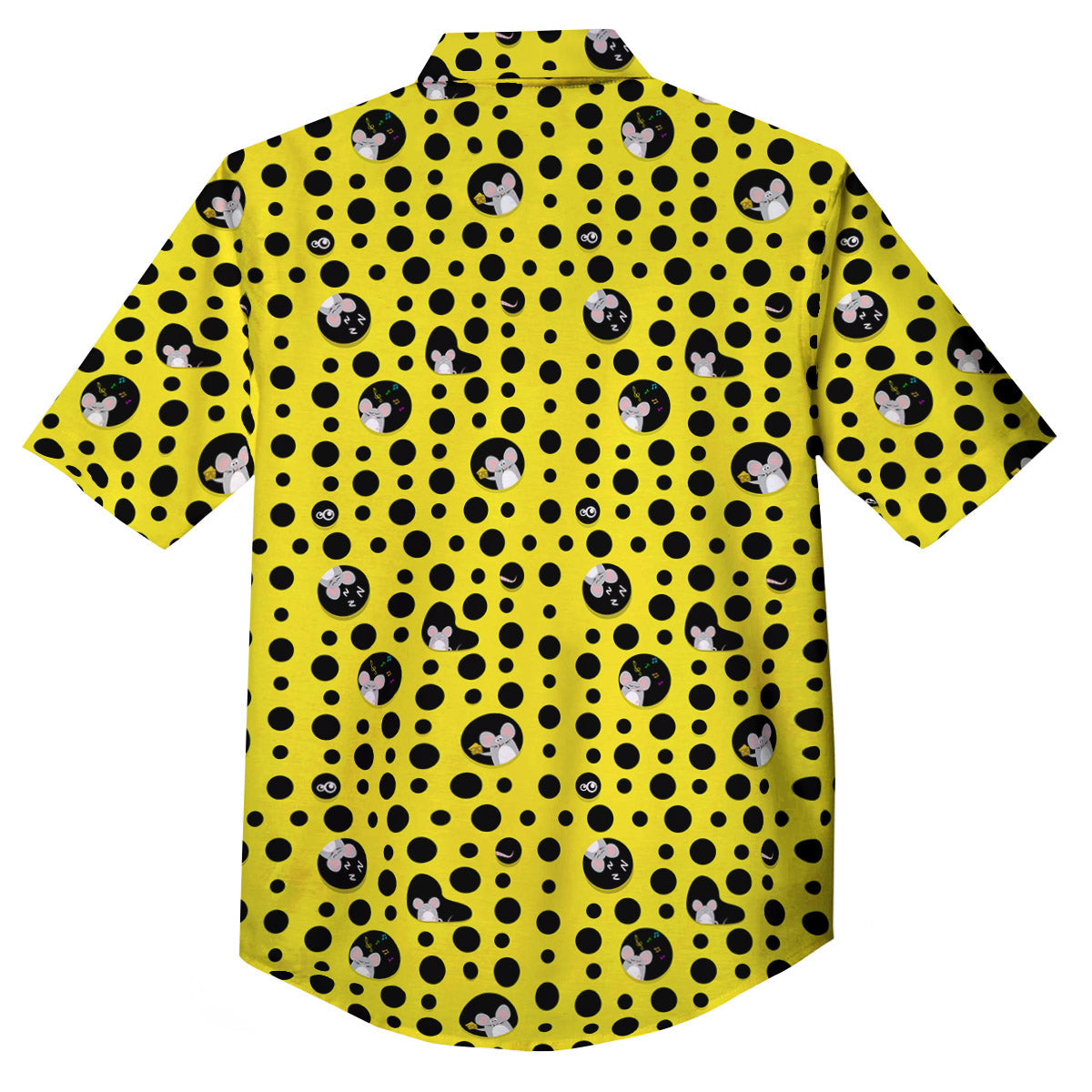 Cheese Cartoon Print Pattern Button Up Shirt-grizzshop