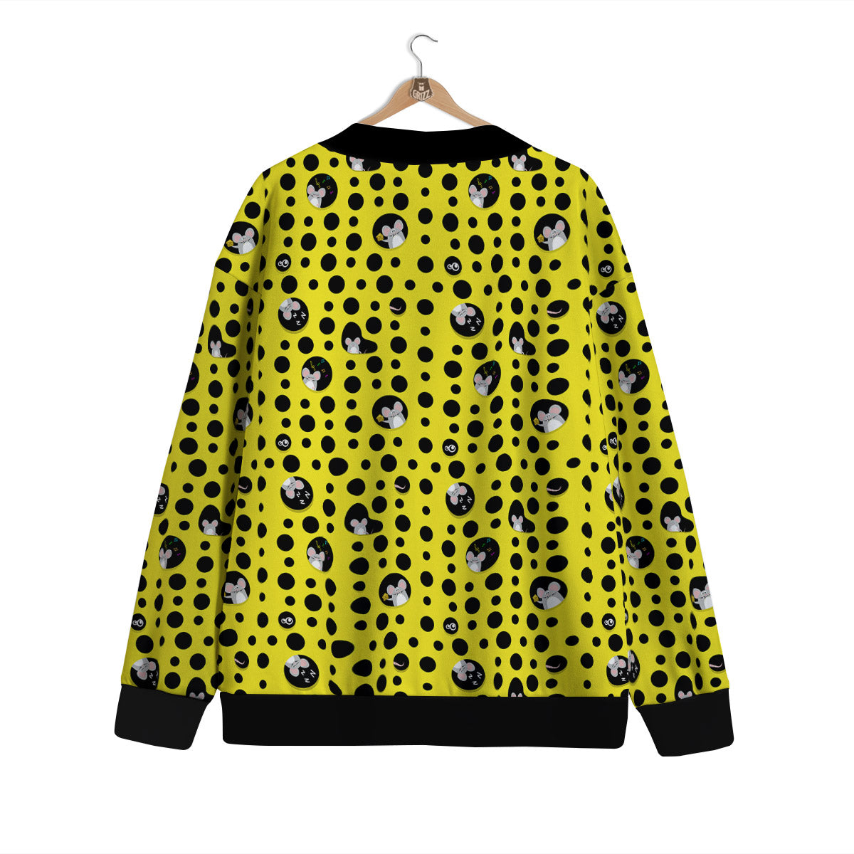 Cheese Cartoon Print Pattern Cardigan-grizzshop