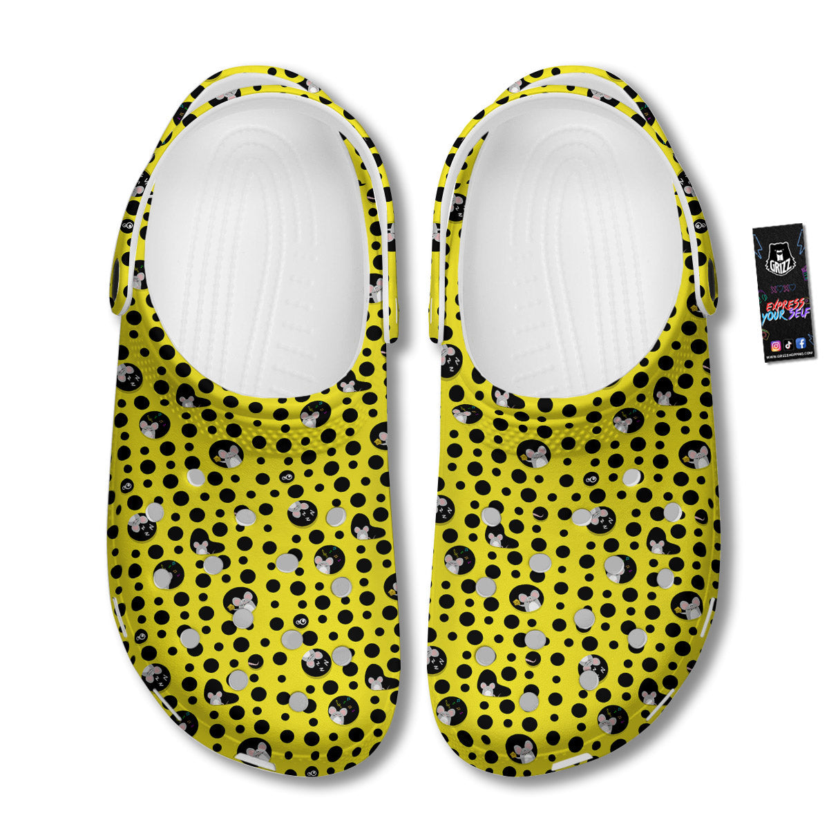 Cheese Cartoon Print Pattern Clog-grizzshop