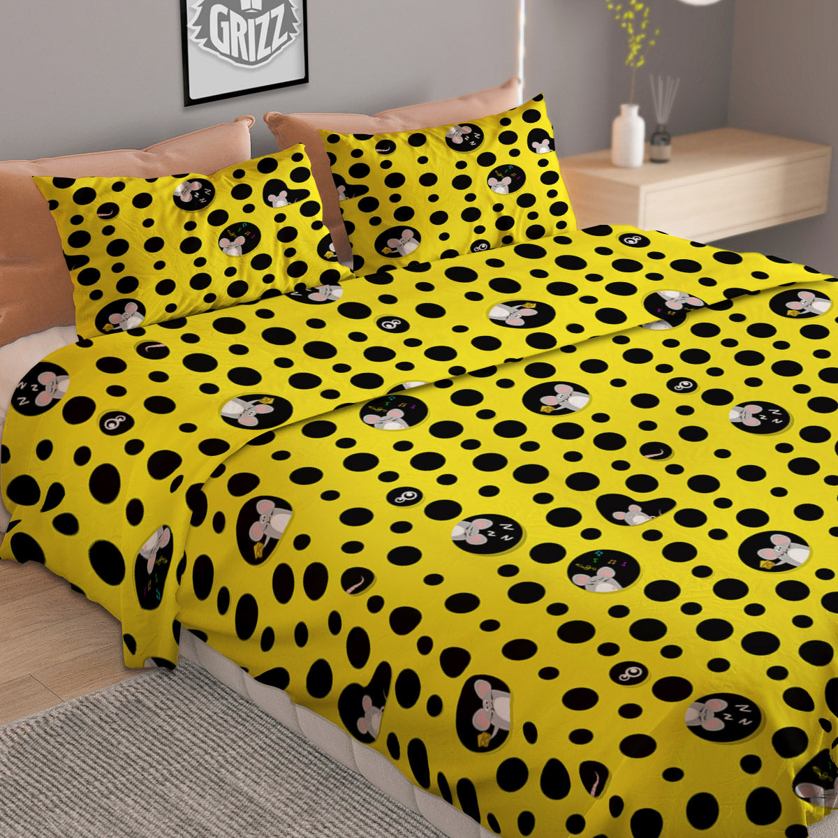 Cupid Valentine Cute Panda Print Pattern Duvet Cover Bedding Set