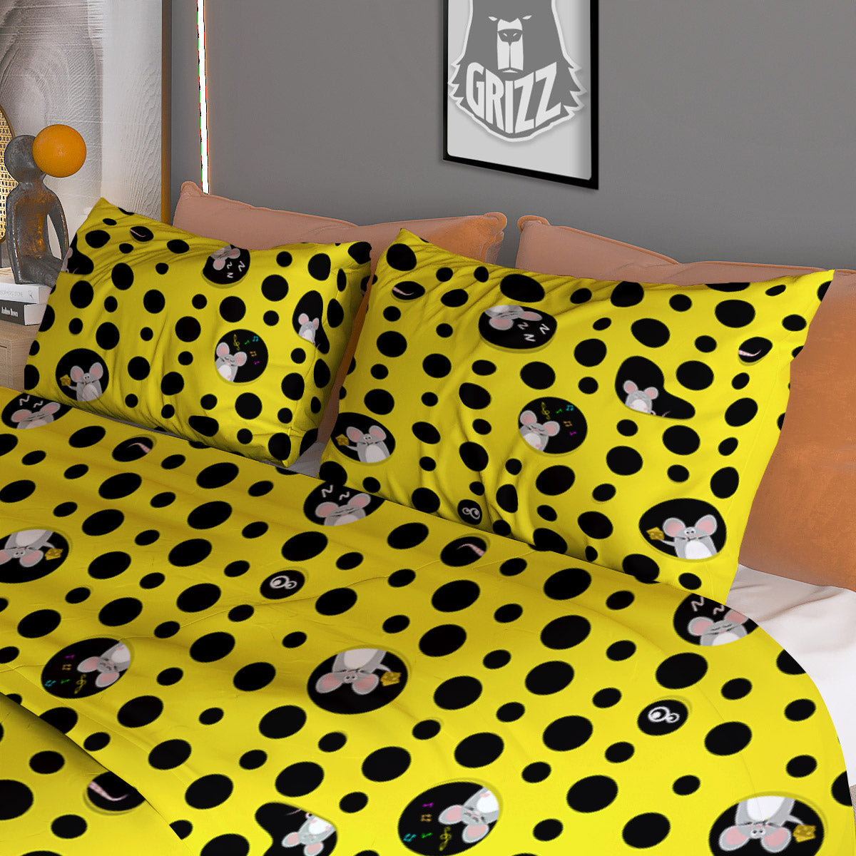 Cupid Valentine Cute Panda Print Pattern Duvet Cover Bedding Set