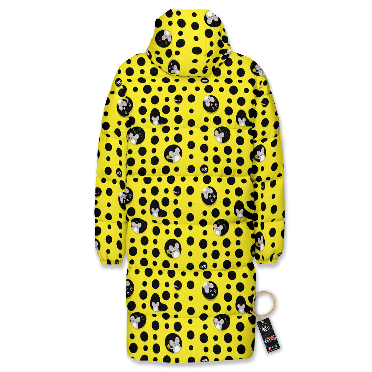 Cheese Cartoon Print Pattern Long Down Jacket-grizzshop