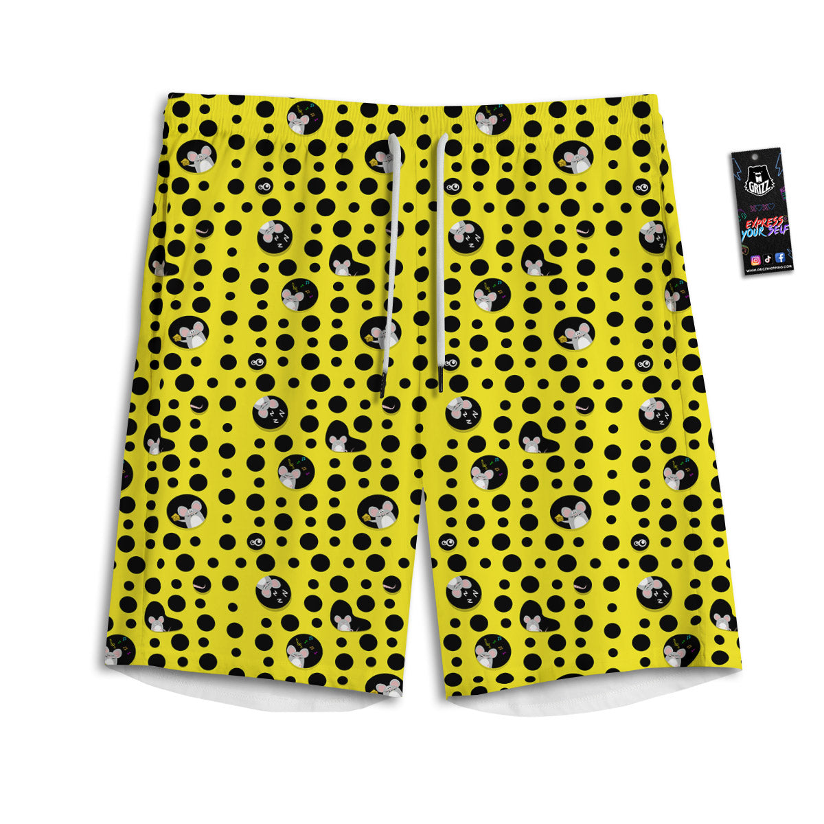 Cheese Cartoon Print Pattern Men's Athletic Shorts