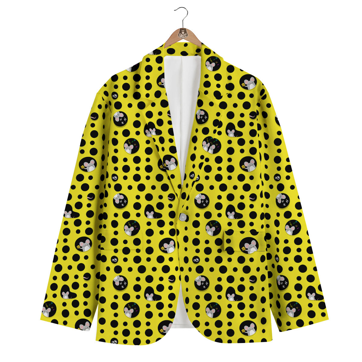 Cheese Cartoon Print Pattern Men's Blazer-grizzshop