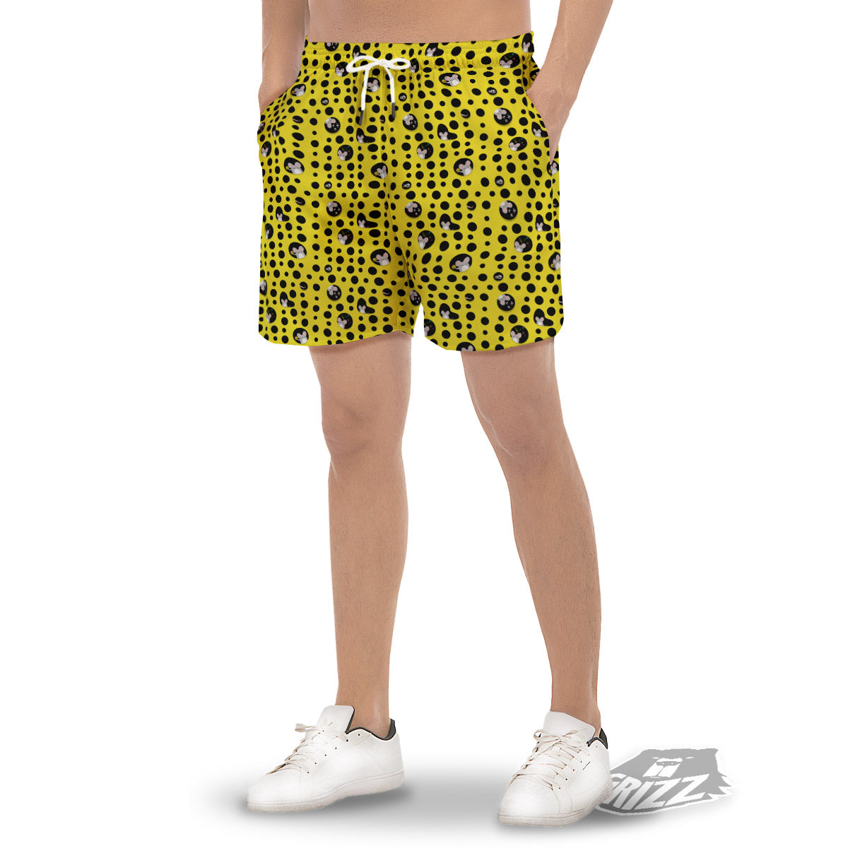 Cheese Cartoon Print Pattern Men's Gym Shorts-grizzshop