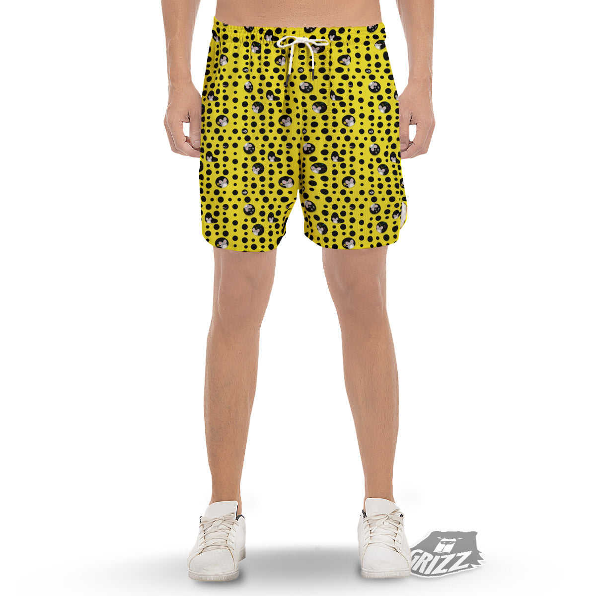 Cheese Cartoon Print Pattern Men's Gym Shorts-grizzshop