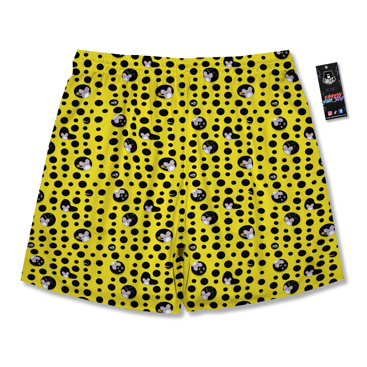 Cheese Cartoon Print Pattern Men's Running Shorts-grizzshop