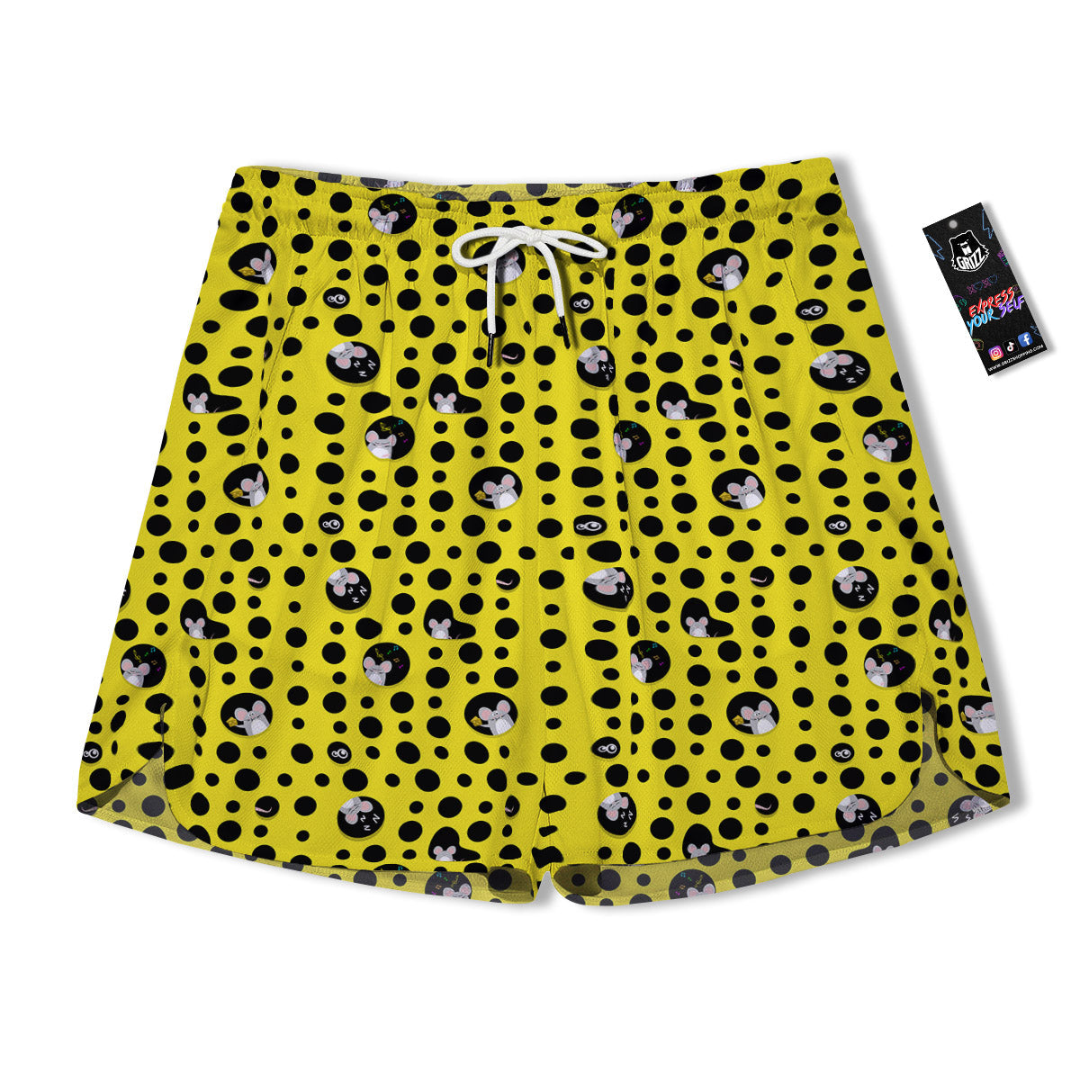 Cheese Cartoon Print Pattern Men's Running Shorts-grizzshop