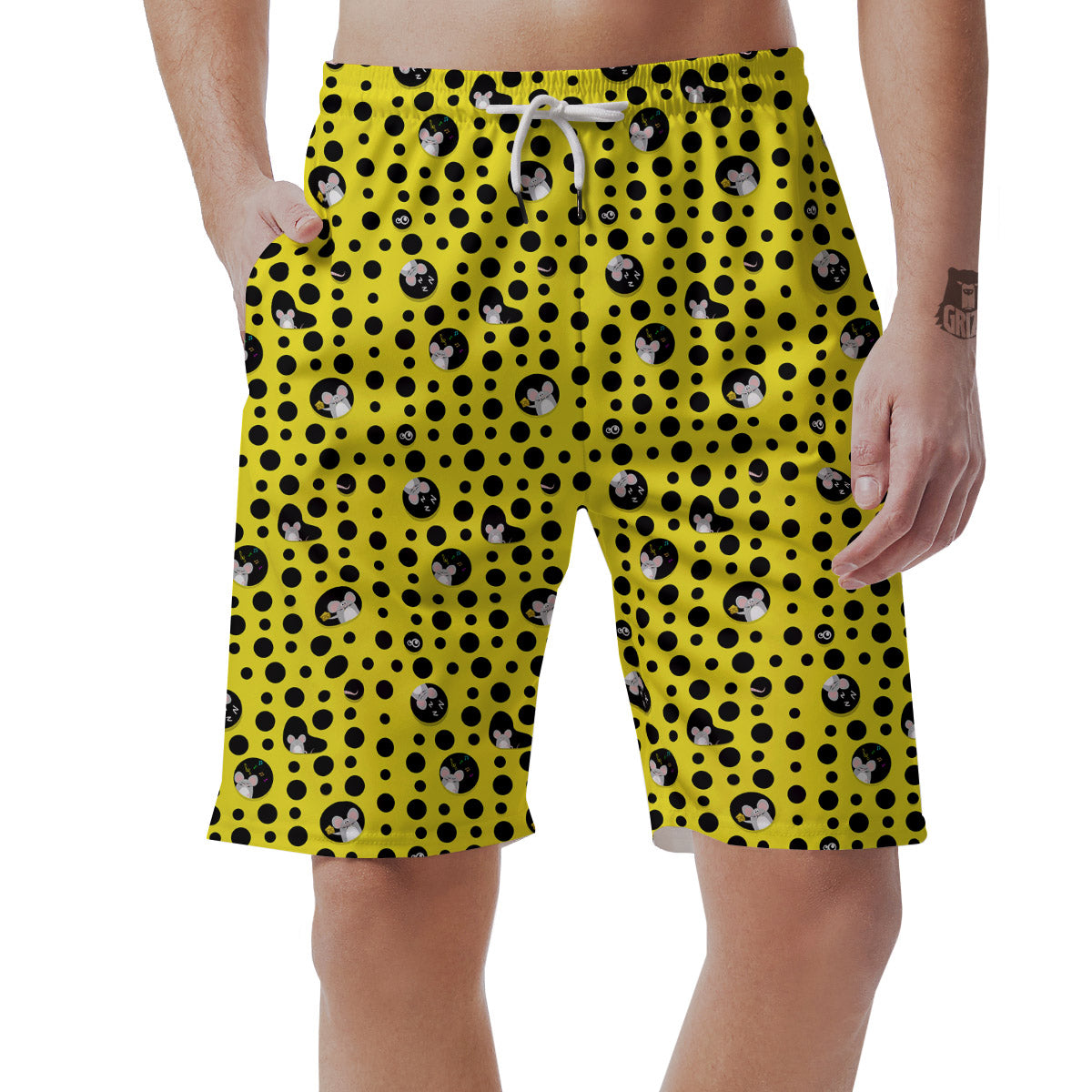 Cheese Cartoon Print Pattern Men's Shorts-grizzshop