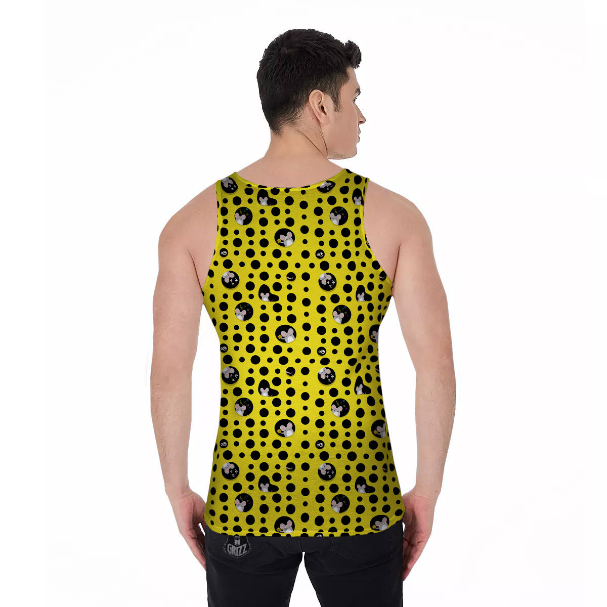 Cheese Cartoon Print Pattern Men's Tank Top-grizzshop