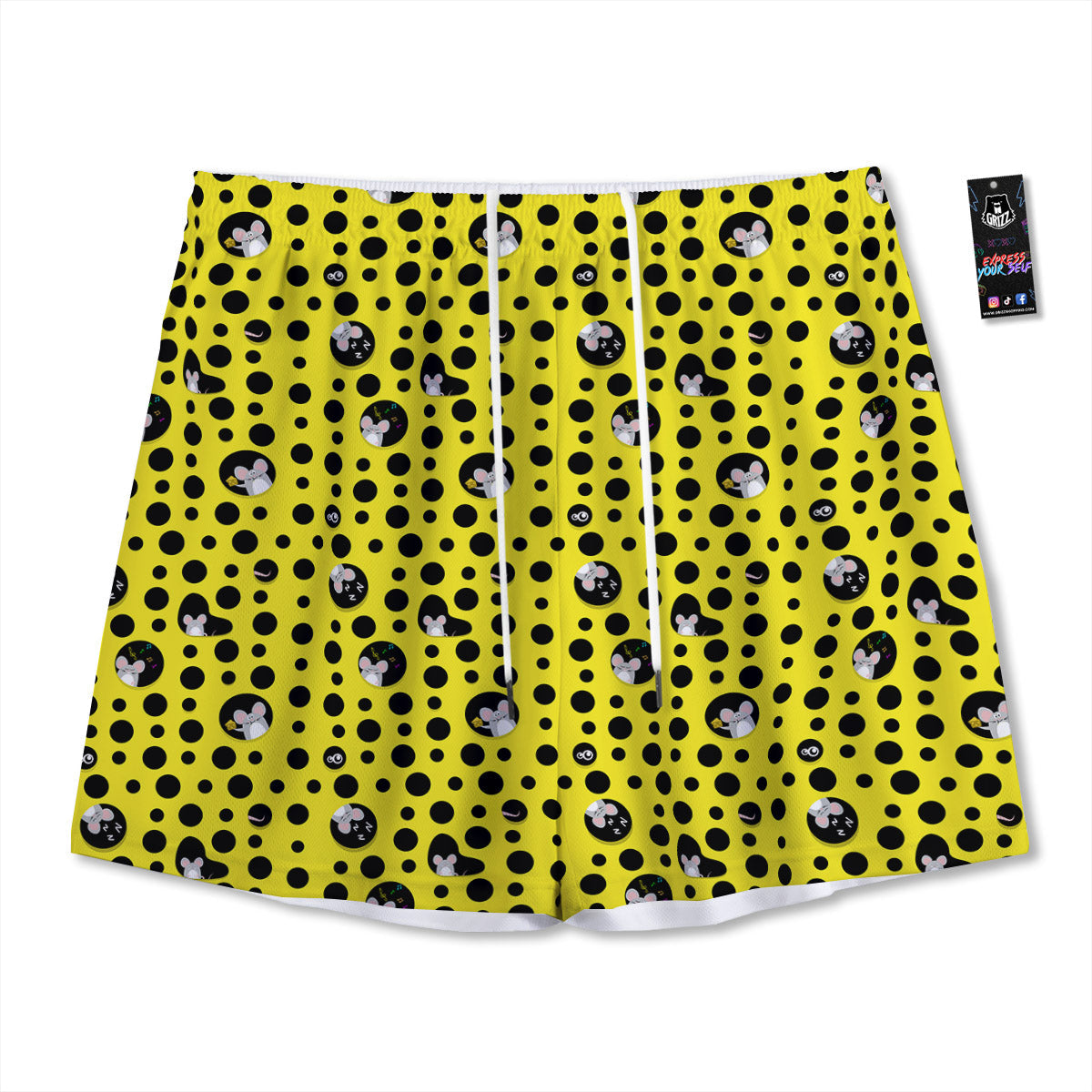 Cupid Valentine Cute Panda Print Pattern Mesh Shorts