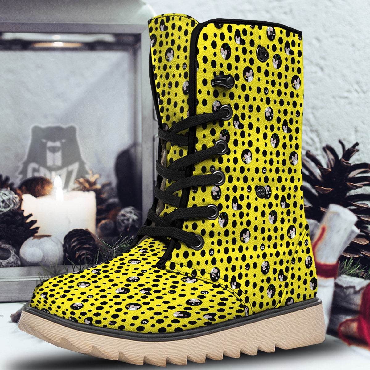 Cheese Cartoon Print Pattern Snow Boots-grizzshop