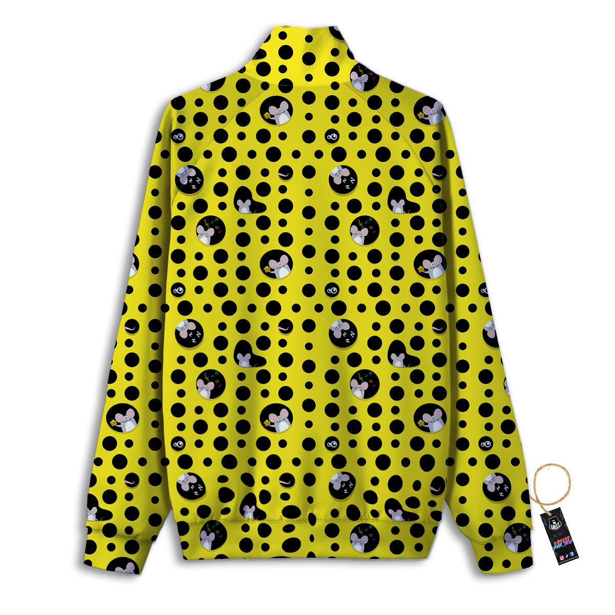 Cheese Cartoon Print Pattern Track Jacket-grizzshop