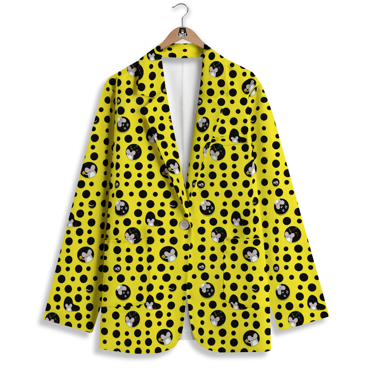 Cheese Cartoon Print Pattern Women's Blazer-grizzshop