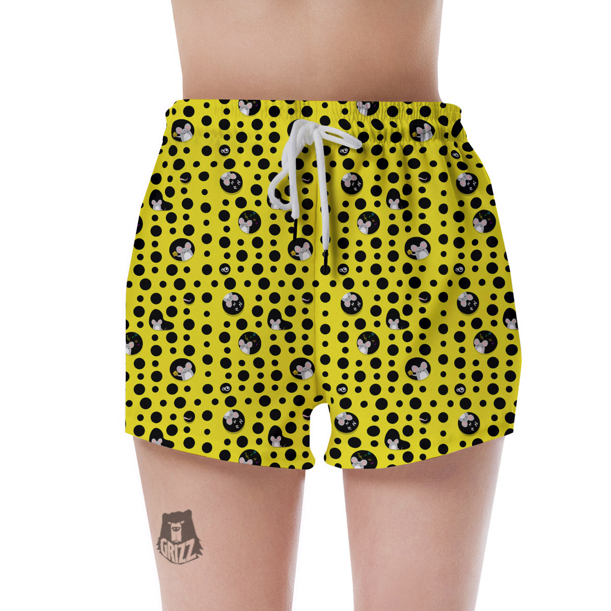 Cheese Cartoon Print Pattern Women's Shorts-grizzshop