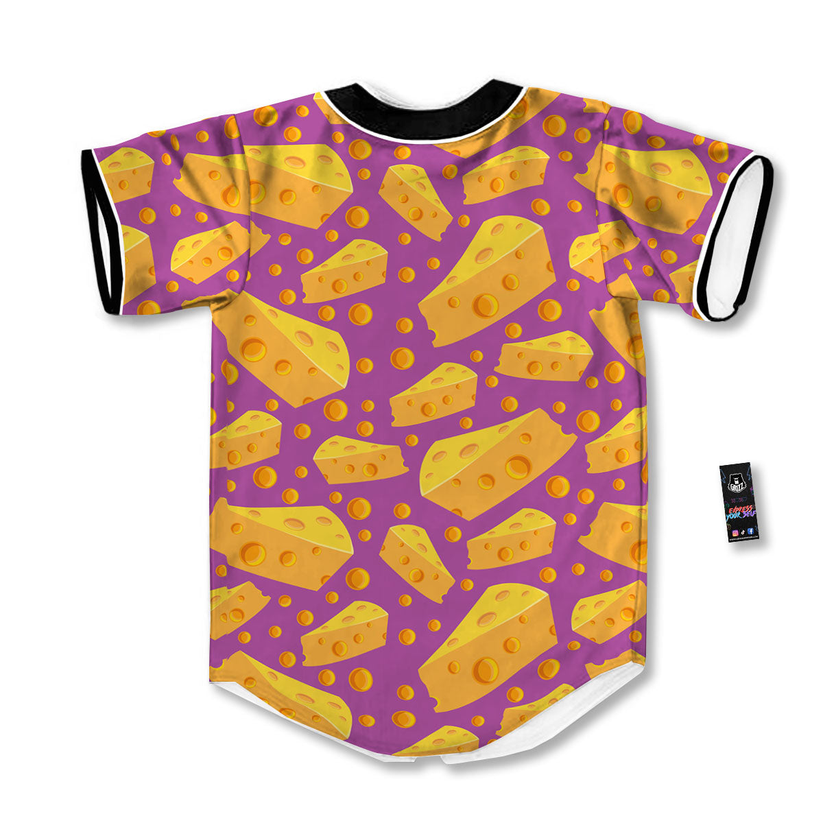 Cheese Holes And Purple Print Pattern Baseball Jersey-grizzshop