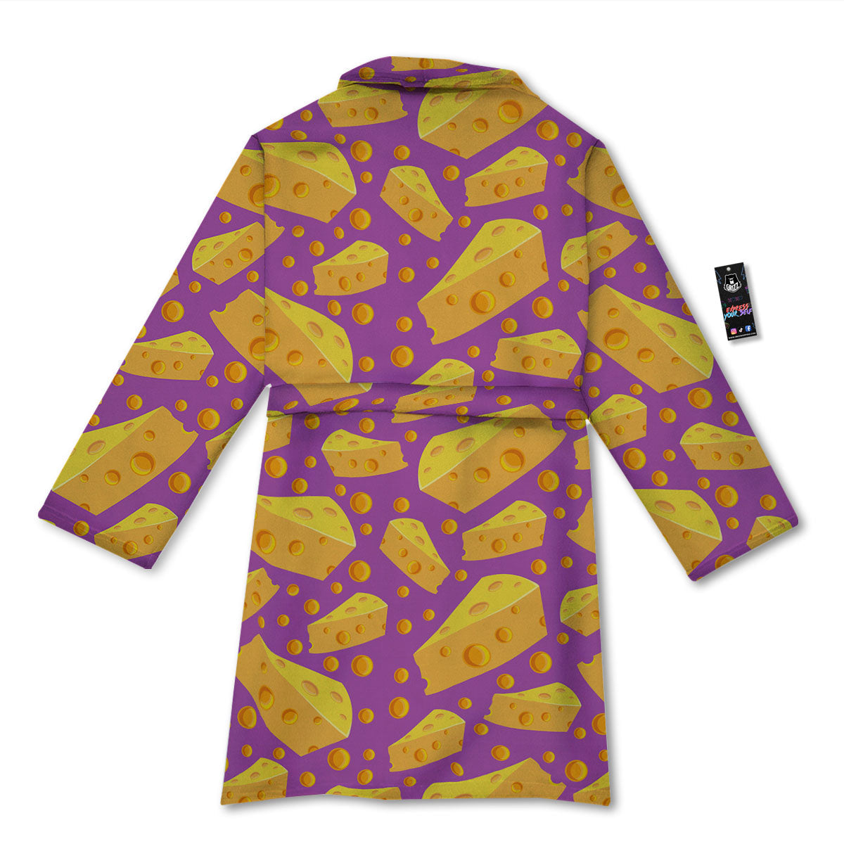 Cheese Holes And Purple Print Pattern Bathrobe-grizzshop