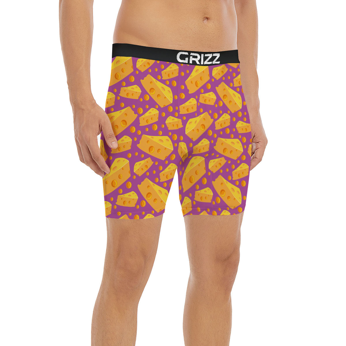 Cheese Holes And Purple Print Pattern Boxer Briefs-grizzshop
