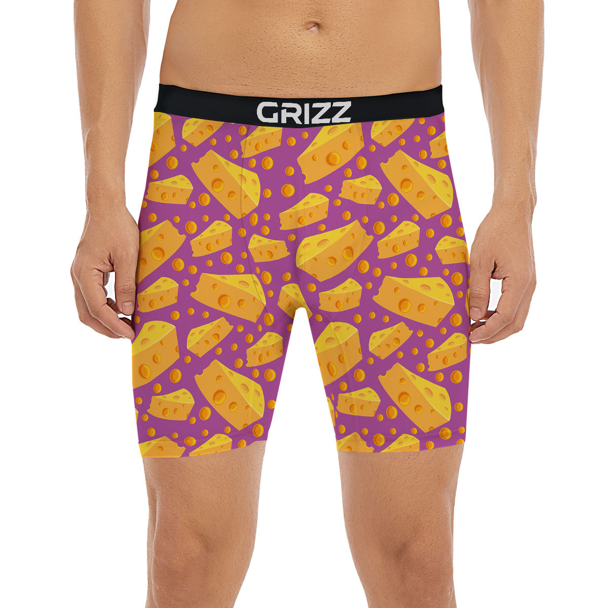 Cheese Holes And Purple Print Pattern Boxer Briefs-grizzshop