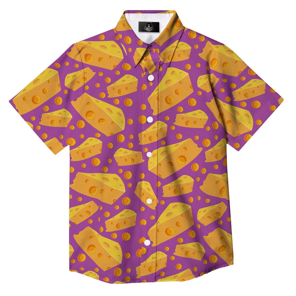 Cheese Holes And Purple Print Pattern Button Up Shirt-grizzshop