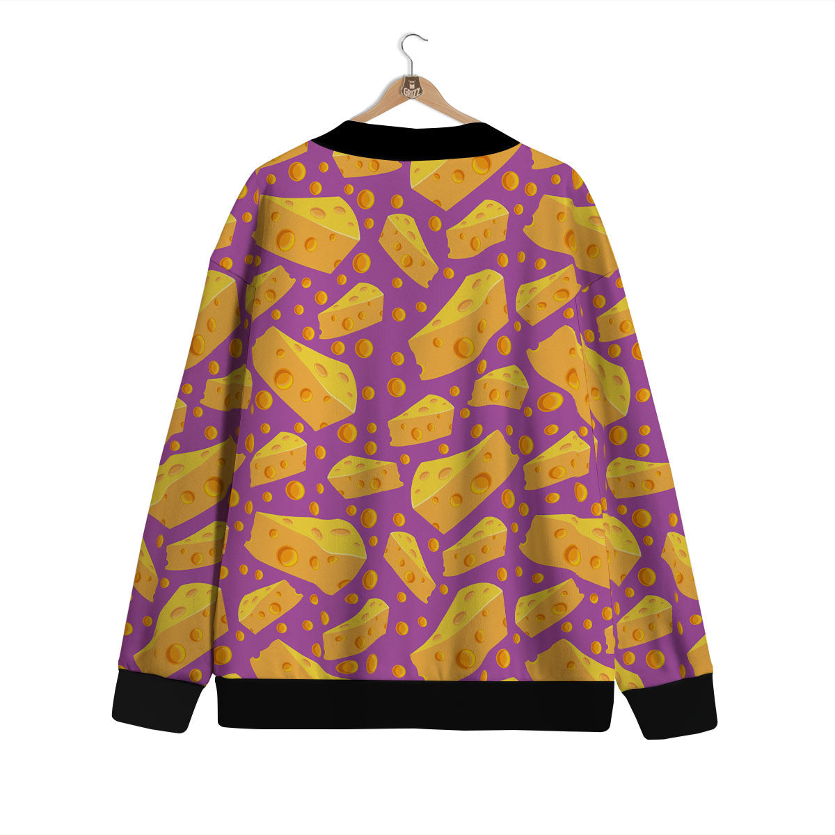 Cheese Holes And Purple Print Pattern Cardigan-grizzshop