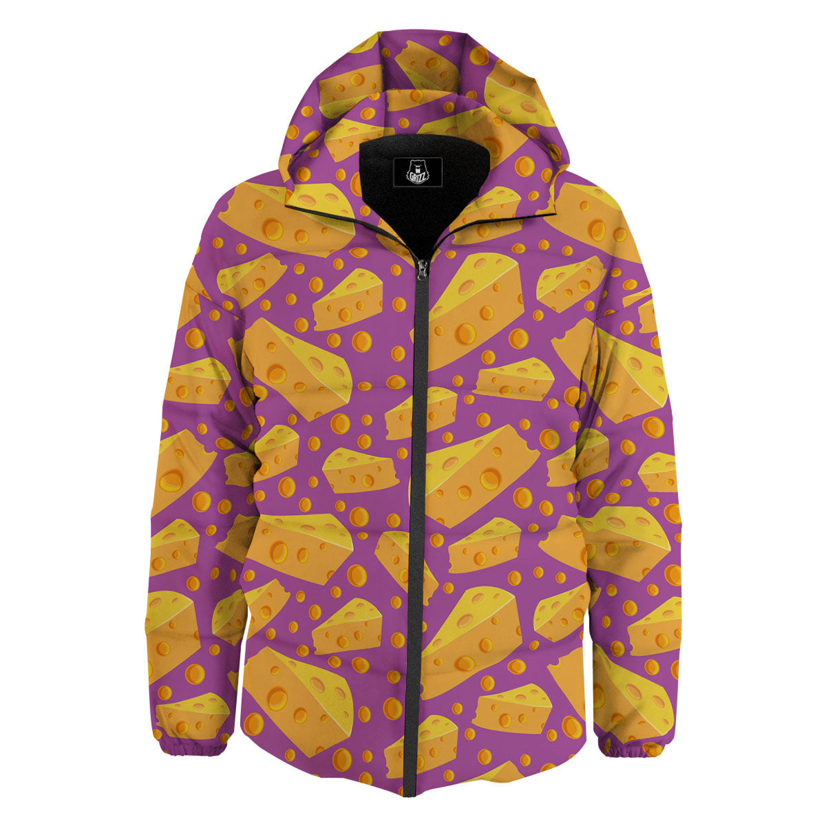 Cheese Holes And Purple Print Pattern Down Jacket-grizzshop