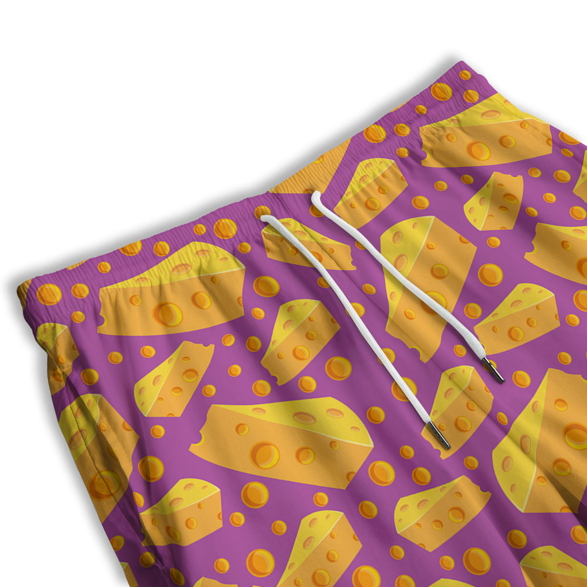 Cheese Holes And Purple Print Pattern Men's Athletic Shorts