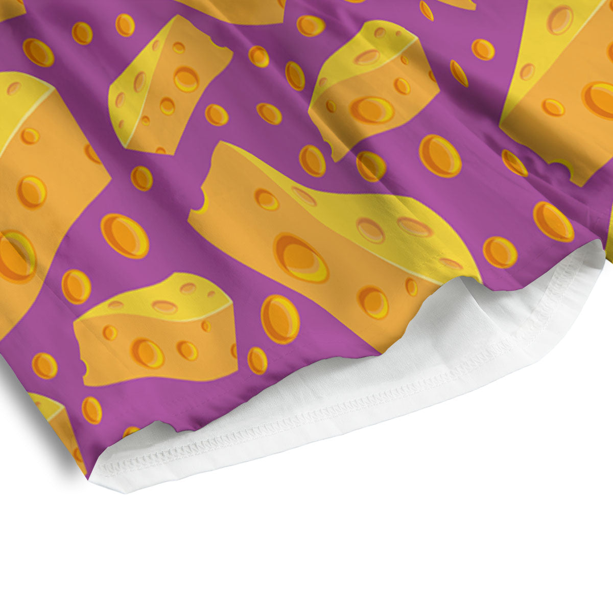 Cheese Holes And Purple Print Pattern Men's Athletic Shorts