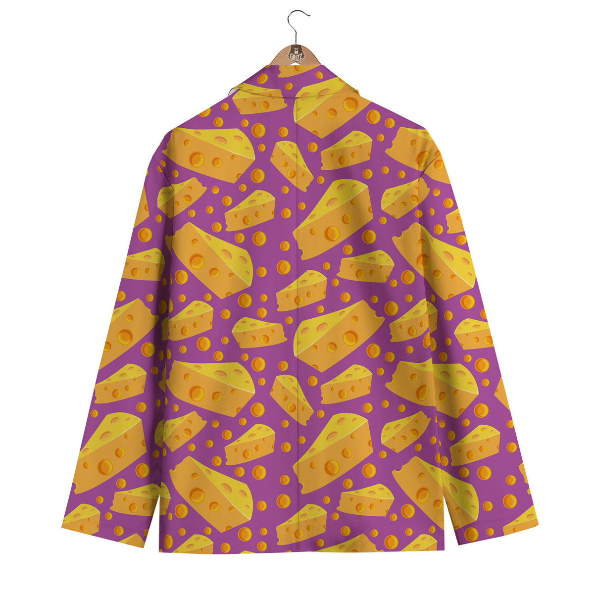 Cheese Holes And Purple Print Pattern Men's Blazer-grizzshop