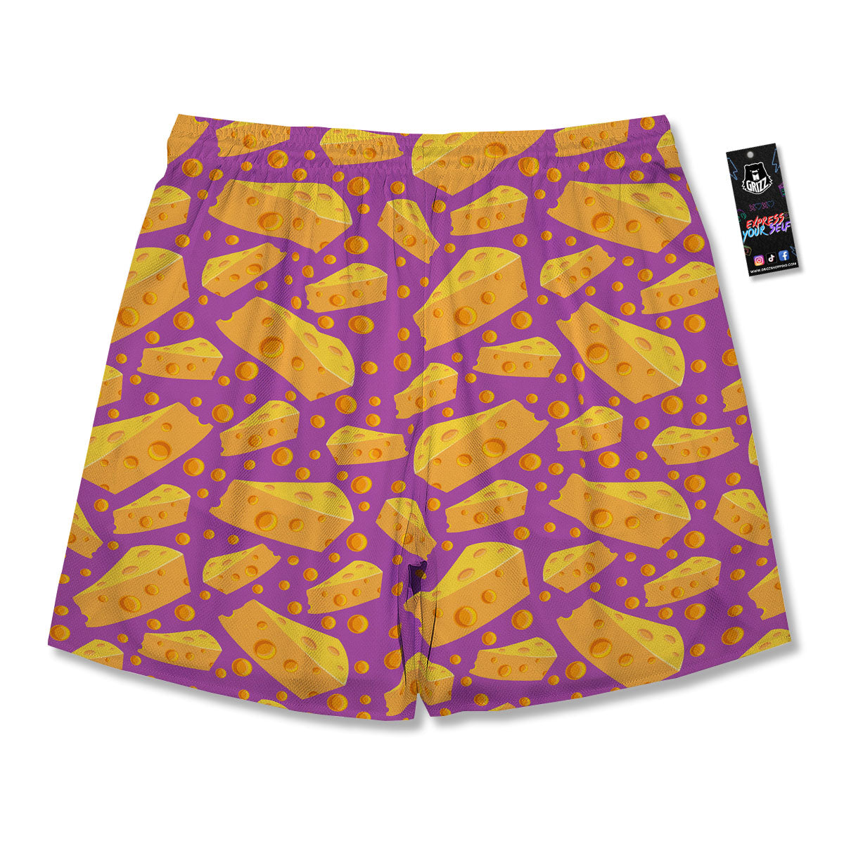 Cheese Holes And Purple Print Pattern Men's Running Shorts-grizzshop