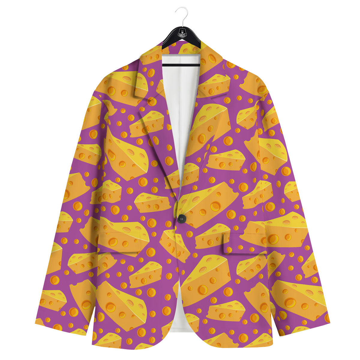 Cheese Holes And Purple Print Pattern Men's Sport Coat-grizzshop