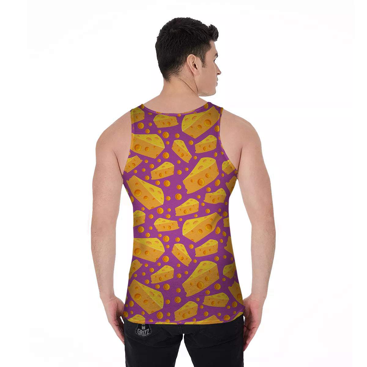 Cheese Holes And Purple Print Pattern Men's Tank Top-grizzshop