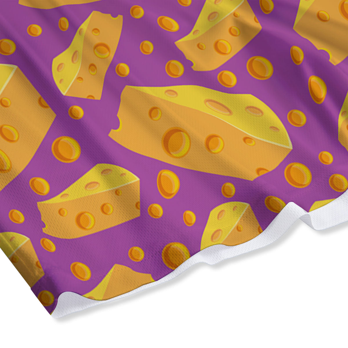 Cheese Holes And Purple Print Pattern Mesh Shorts