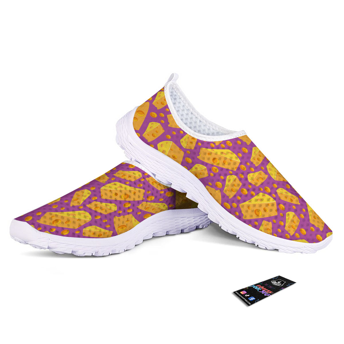 Cheese Holes And Purple Print Pattern Nurse Shoes-grizzshop