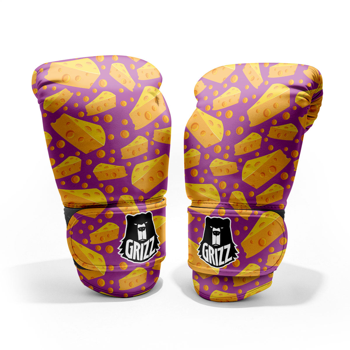 Cheese Holes And Purple Print Pattern Pro Boxing Glove