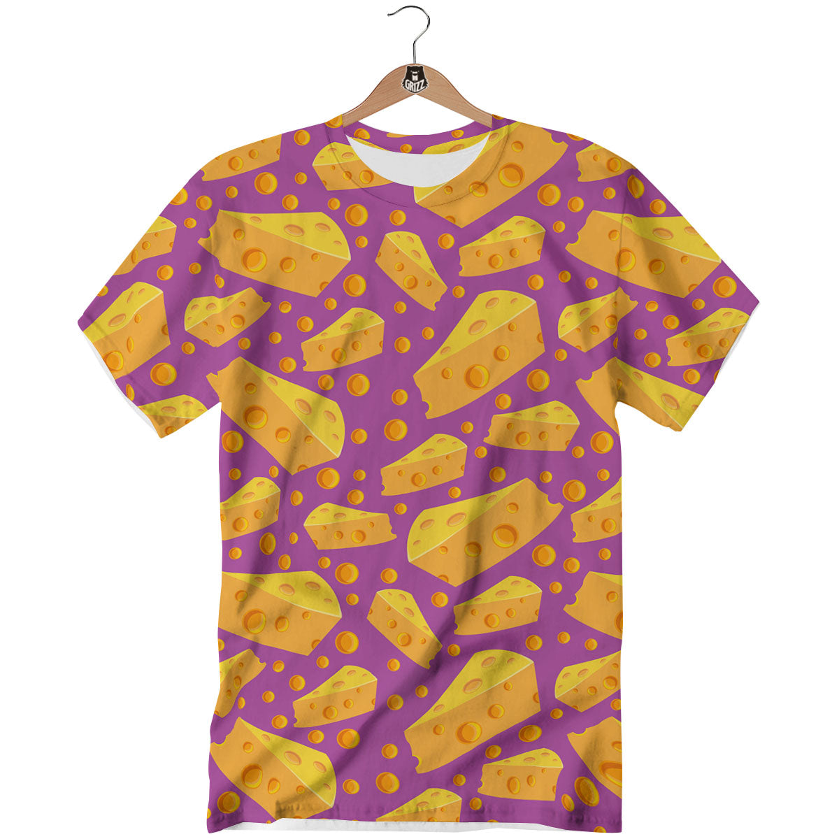 Cheese Holes And Purple Print Pattern T-Shirt-grizzshop
