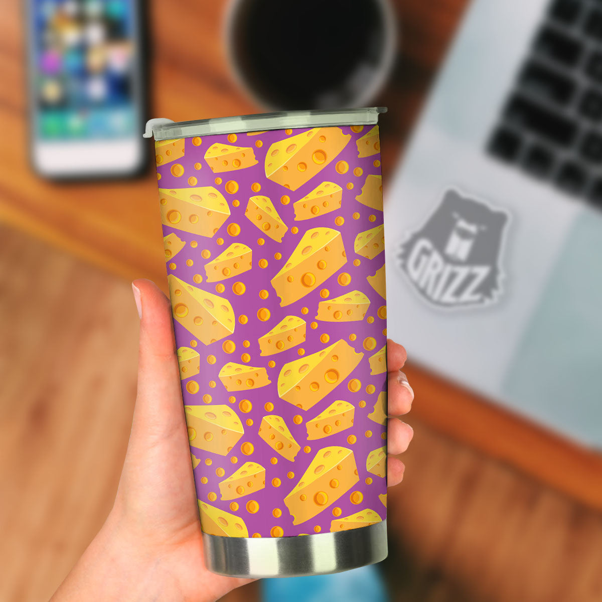 Cheese Holes And Purple Print Pattern Tumbler-grizzshop