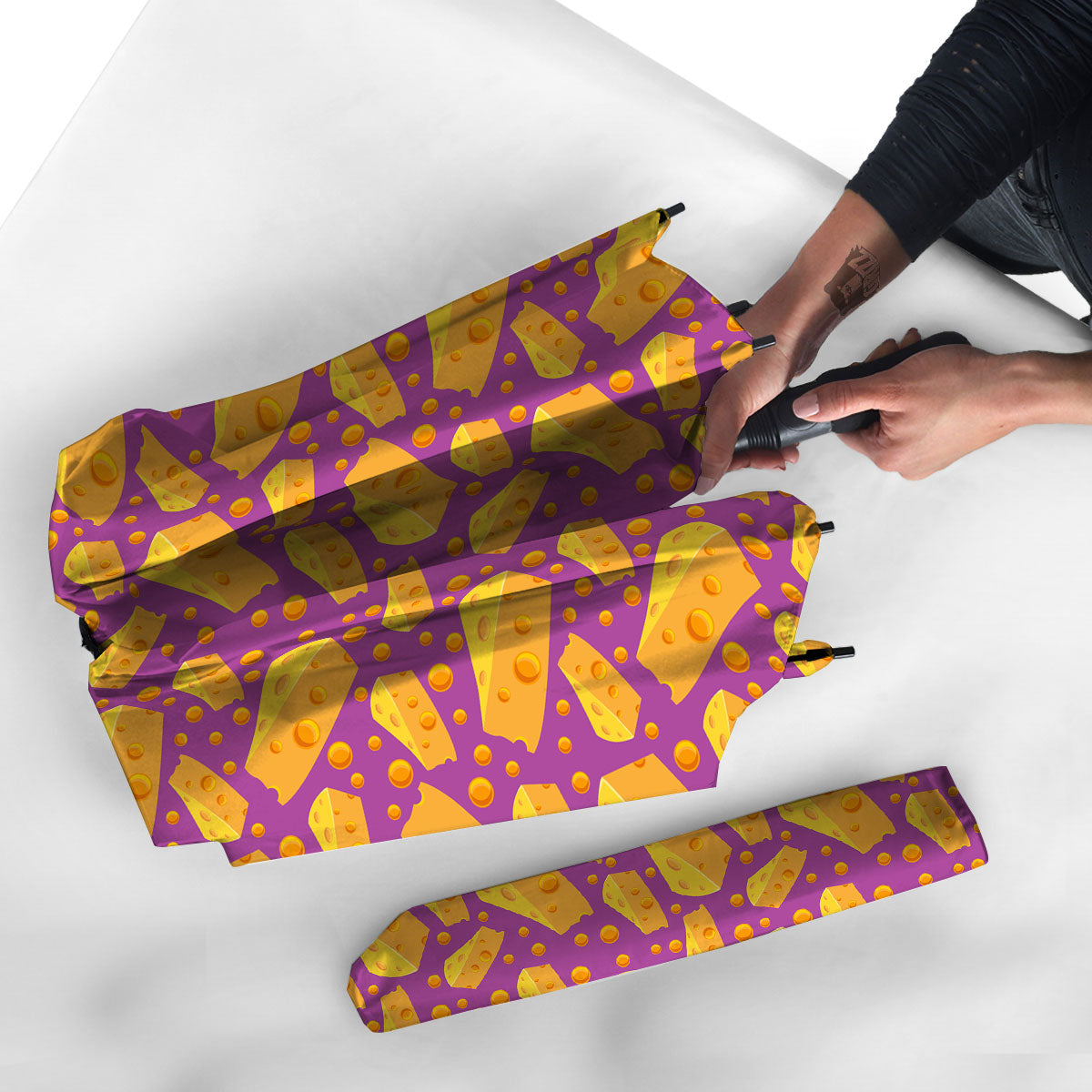 Cheese Holes And Purple Print Pattern Umbrella-grizzshop