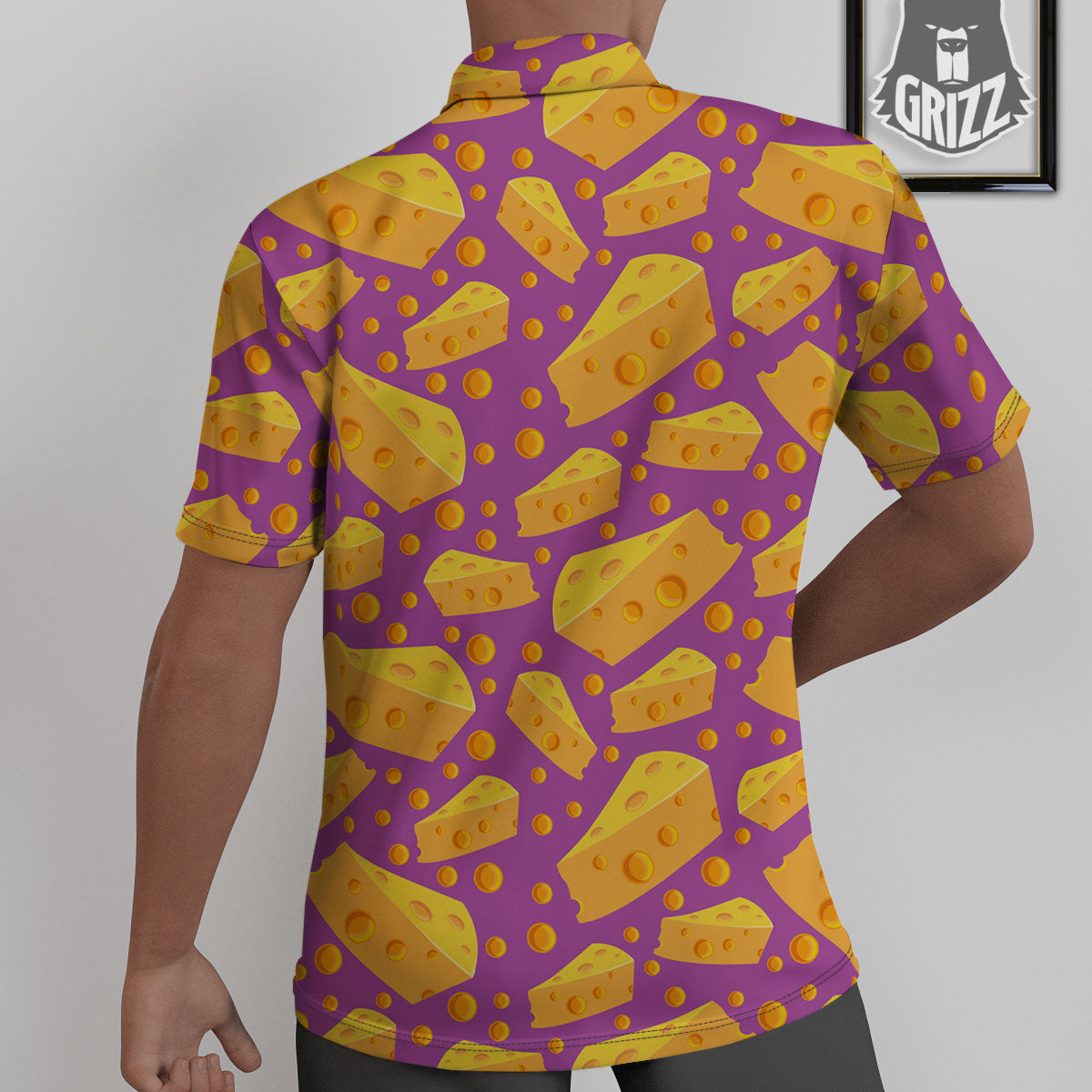 Cheese Holes And Purple Print Pattern Untucked Shirts-grizzshop
