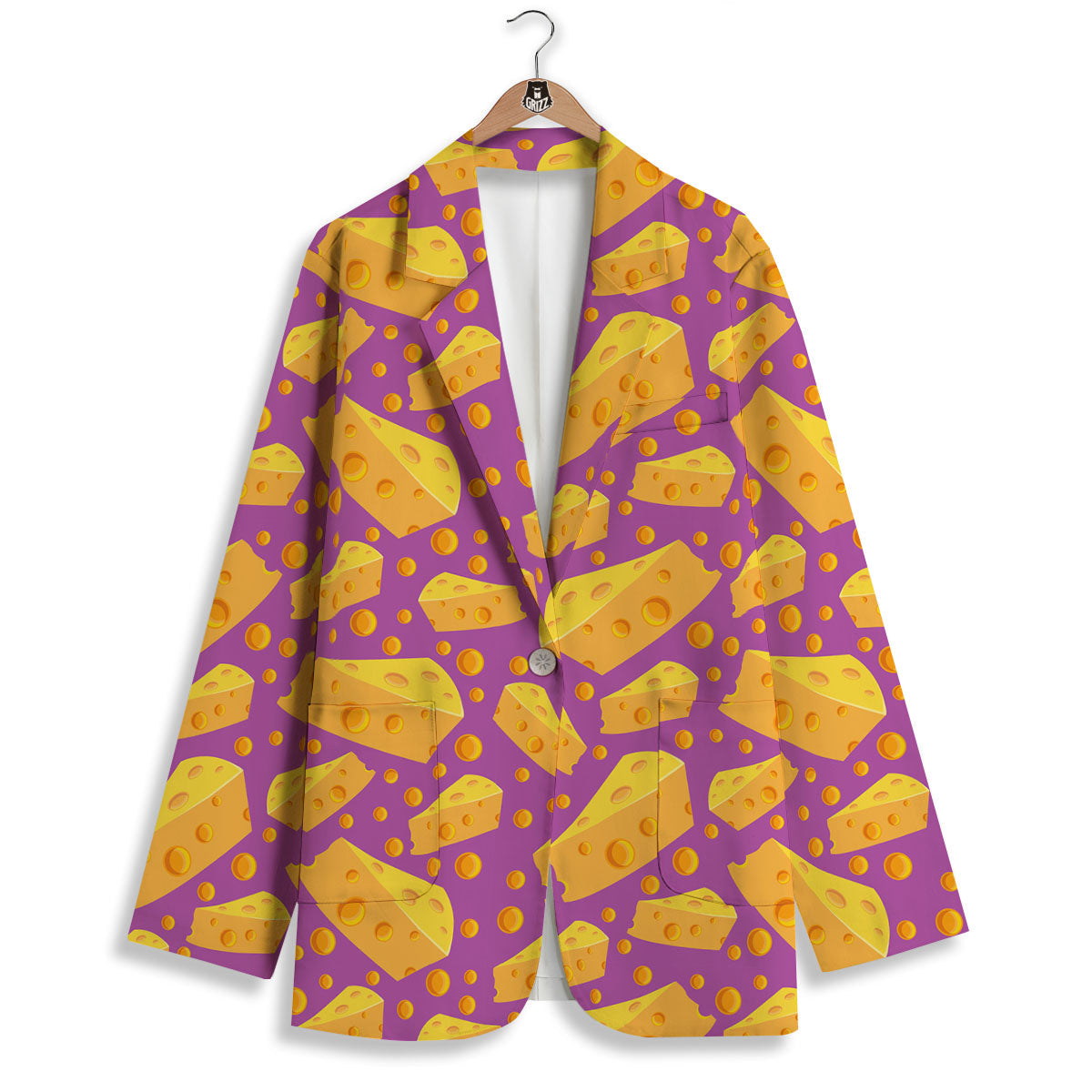 Cheese Holes And Purple Print Pattern Women's Blazer-grizzshop