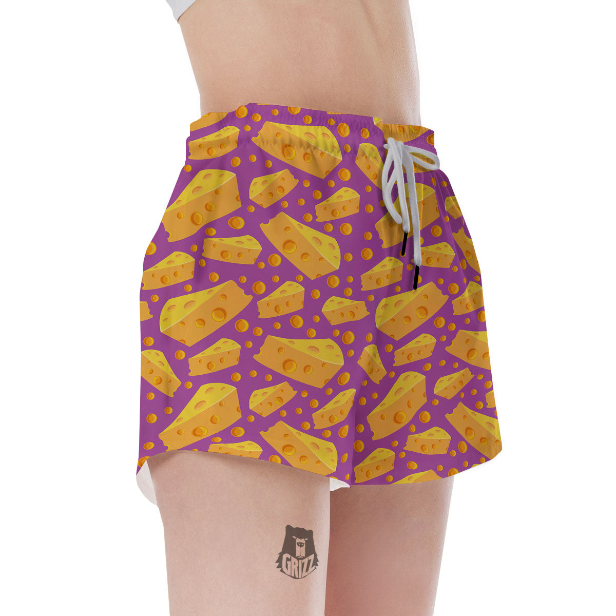 Cheese Holes And Purple Print Pattern Women's Shorts-grizzshop