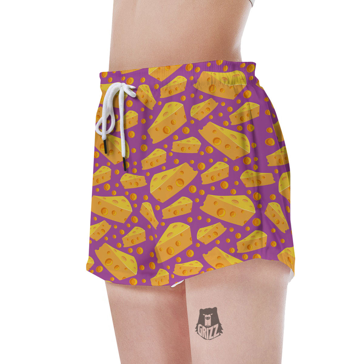 Cheese Holes And Purple Print Pattern Women's Shorts-grizzshop